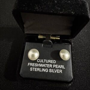 Macy's Sterling Silver Pearl Earrings